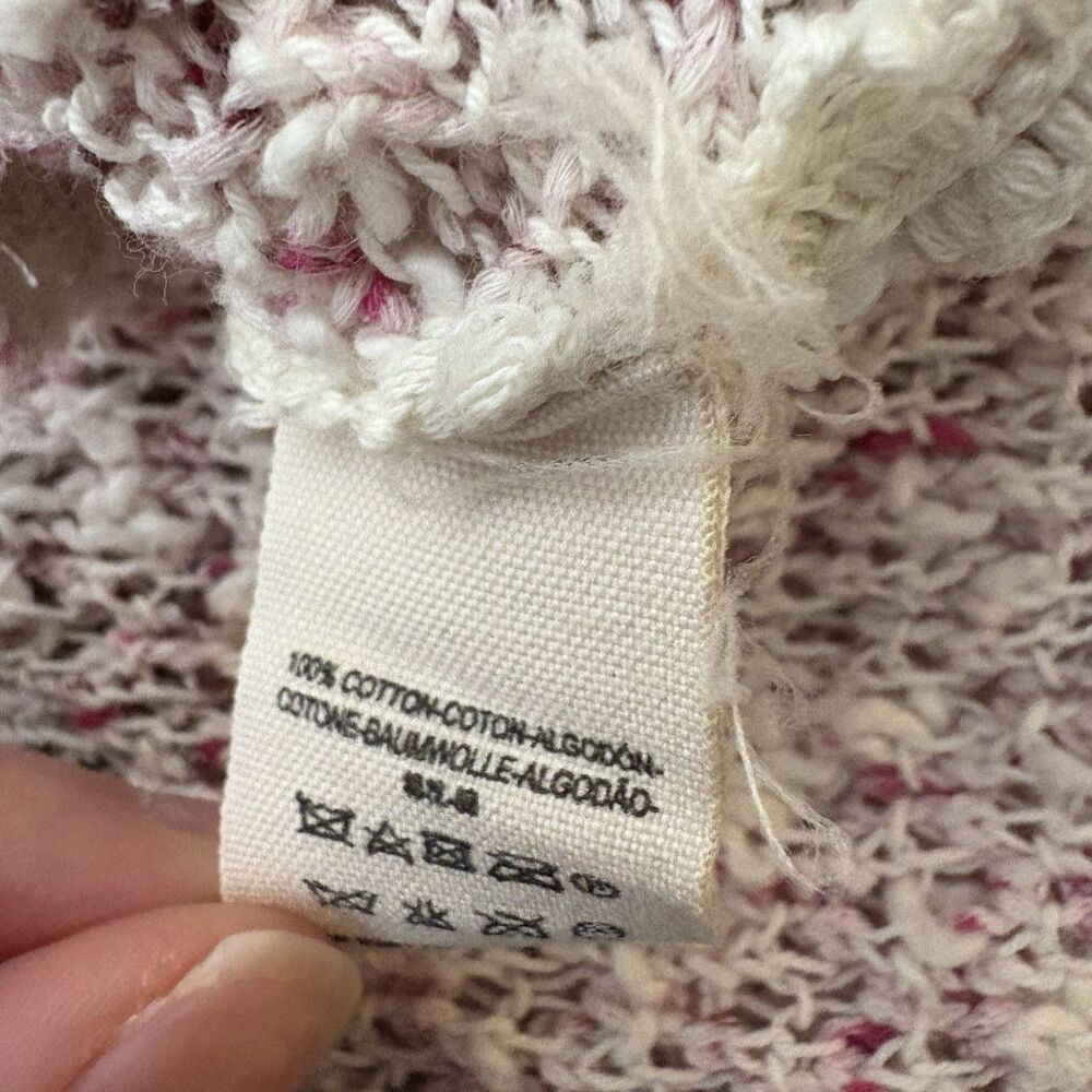 Free People Poppyseed Lace Back Pink Beige Textured Sweater Size Small Womens - Picture 5 of 6
